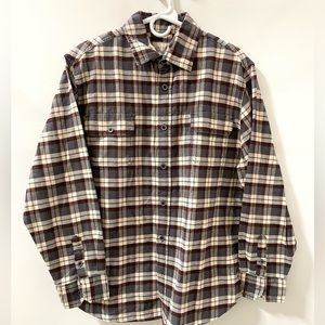 Maroon and gray plaid flannel